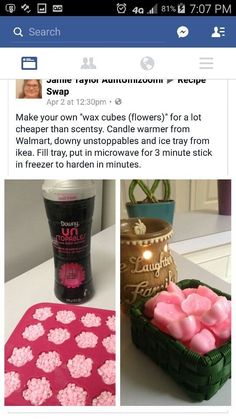 an instagram page with pink flowers on it