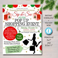 a flyer for a holiday shopping event