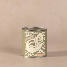 a can of canned food sitting on top of a table