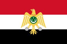 the flag of egypt with an eagle on it's chest and two hands in front of