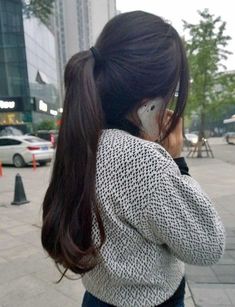 Korean Long Hair, Cute Quick Hairstyles, Cute Hairstyle, Long Hair Girl, Very Long Hair, Quick Hairstyles