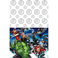 the avengers stickers are on display in front of an image of various superheros