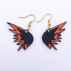 Academia Earrings, Anime Earrings, Anime Jewelry, Anime Inspired Outfits, Anime Merch, Black Wings