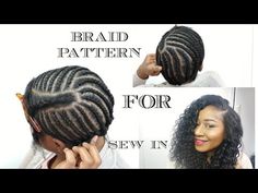 UPDATED: Braiding Pattern for a side part with leave out - YouTube Sew In Pattern, Underhand Braid, Braids Pattern, Braiding Patterns, Stylish Braids, Braids For Men