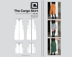 the cargo skirt sewing pattern for any size