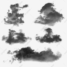 black clouds in the sky on a white background