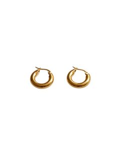 Paris Earring - Elysian Couture Classic Single 14k Gold Earring, Classic Gold Plated Polished Hoop Earrings, Classic Gold Plated Hoop Earrings With Polished Finish, Classic Hypoallergenic Huggie Earrings For Formal Occasions, Classic Small Hoop Jewelry For Everyday, Classic Everyday Jewelry With Matching Earrings, Classic Huggie Earrings As Gift, Classic Everyday Matching Earrings Jewelry, Classic 14k Gold Huggie Earrings