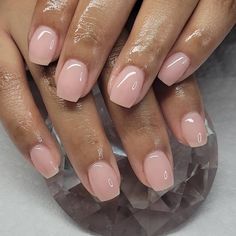 Short Narrow Square Nails, Extra Short Coffin Shape Nails, Short Tapered Nails, Natural Nails Manicure, Natural Acrylic, Overlay Nails, Nails Care, Pink Polish, Work Nails