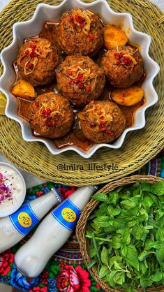 some food is in a bowl on a table