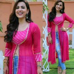 Designer Dresses Indian Latest Kurti, Designer Dresses Indian Latest, Orang India, Kurti With Jeans, Indian Kurti Designs, Stylish Kurtis Design, Gaun Fashion, Kurti Designs Latest