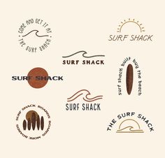 Surfboard Logo Design, Surf Logo Design, Surf Branding, Surf Shop Logos, Surfing Logo, Surf Logos, Van Life Travel, Logo Surf, Sun Minimalist