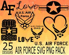 the air force svg pack includes two different designs