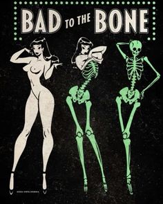 an old book cover with three skeletons in green and black