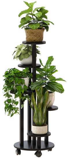 PRICES MAY VARY. 【With Wheels】🪴 The plant stand has wheels for easy movement and can be rotated 360 degrees. 【 HIGH-QUALITY Bamboo】 🌲 This plant stand uses natural bamboo wood, considering light and firmness. It is convenient for the overall movement. 【Water Resistance】 🌲This plant shelf can be used indoors and outdoors. Made of waterproof bamboo, it dramatically extends the service life 【Stable & Durable】 🌲Can hold 5 large flower pots stably. bolded material and butt screws solidify this pl Black Bamboo Plant, Corner Plant Stand, Black Plant Stand, Plant Stand With Wheels, Mid Century Plant Stand, Indoor Plant Stand, Corner Plant, Tall Plant Stands, Support Pour Plante