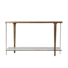 a console table with two shelves on each side