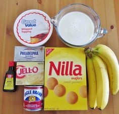 ingredients needed to make an oatmeal smoothie laid out on a table