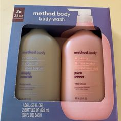 New Large Method Body Wash, Foaming Body Wash, Pink Sea Salt, Rice Milk, Rose Water, Bath Accessories, Body Wash, Shea Butter, New Color