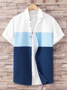 Colour Blocking, Clothing Summer, Cotton Shirts For Men, Bamboo Silk, Simple Shirts, Summer Outfits Men, Printed Sleeves, Shirts For Men, Oversized Shirt