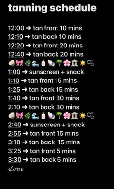 Summer Vacation Timetable, Tanning Tips In The Sun Schedule, Tanning Routine Outdoor, Tanning Routine No Swimming, Summer Day Schedule, Things To Do On A Hot Day, Summer Glow Up Plan