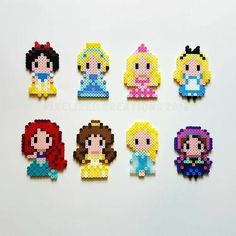 Disney Chibi, Hama Beads Disney, Ironing Beads, Kawaii Princess, Easy Perler Bead Patterns, Pixel Beads, Melty Bead Patterns