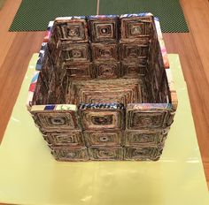 a large wooden box sitting on top of a table