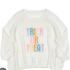 Trick Or Treat Wooden Ships Sweater Brand New W/Tags Wooden Ship, Sweater Brands, Trick Or Treat, Color White, Multi Color, Sweaters For Women, Ships, Brand New, Tags