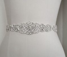 "Wedding Belt, Bridal Sash Belt - Crystal Pearl Wedding Sash Belt Applique size - approximately 21\" long and 1 7/8\" wide. (widest point). ** Self tie ribbon ties in the back. Total sash belt is measuring about 3.5 yards, 7/8\" width wide. ** Double face satin ribbon colors are available in White, Off White, Ivory, Black, Navy and Silver Grey, BLUSH Please select the sash color from the drop down menu **Due to all products being hand made, there will be a natural variance from product to produc Dress Sash Belt, Wedding Dress Sash Belt, Pearl Wedding Dress, Bridal Sash Belt, Wedding Dress Sash, Diy Wedding Dress, Wedding Belt, Wedding Dress Belt, Crystal Belt