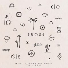 an image of various symbols drawn in black and white