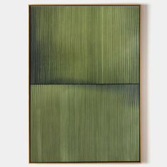 an abstract painting with green and brown lines