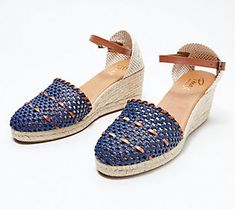 So whimsical-chic, these woven espadrilles are begging to be styled with a flowy linen dress and taken out on the town for brunch and drinks! Just be sure to post to your social feed -- they're too cute not to show off. From Pinaz. Woven Slip-on Espadrilles, Summer Woven Slip-on Espadrilles, Slip-on Espadrilles With Woven Sole, Synthetic Slip-on Espadrilles With Woven Sole, Blue Open-toe Espadrilles With Woven Sole, Leather Weaving, Espadrille Sandals, Linen Dress, Espadrilles