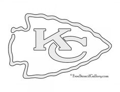 the kansas chiefs logo is shown in black and white, as if it was drawn on paper