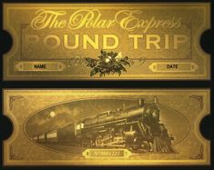 the polar express's round trip ticket is shown