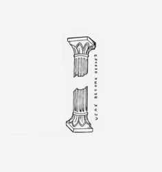 an architectural drawing of two columns with the letters i and j in black on a white background