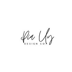 the logo for pio u s design co, which is handwritten in black ink