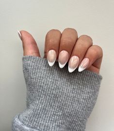 Classic French tip with a twist! Black or White french tip with a glitter line outlining it. Nail Designs With White Tips, White Tip Nails With Glitter, French With Glitter Line, Glitter Tips Nails, French Tip Nails With Silver, French Tip Nails With Glitter Line, French Tip With Silver Line, French Tip Nails With Gems Rhinestones, French Tip Nails Glitter