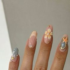 Sea Core Nails, Beach 3d Nails, 3d Starfish Nails, Beach Nails Inspo 2024, 3d Beach Nails, Beach Nails Long, Summer Nails Starfish, Nail Ideas Beach, Trendy Beach Nails