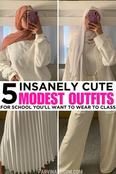 cute modest outfits Scarf Outfit Hijab, Graduation Outfit Ideas Hijab, College Outfits Hijab, Class Outfit College, Modest Outfits For School, Outfit Ideas For School Winter, Outfit Ideas Hijab