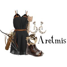 a woman's dress and shoes are shown with the words atemis written below