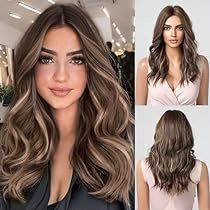 Brown Hair W Balayage, Highlights To Lowlights, Icy Blondes, Party Hair Styles, Wavy Bob Wig, Hair Cuts And Color, Long Blonde Wig, Long Wavy Wig, Platinum Blonde Highlights