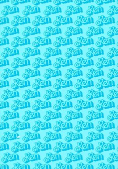 a blue background with the word ken written in large letters and smaller letters on it