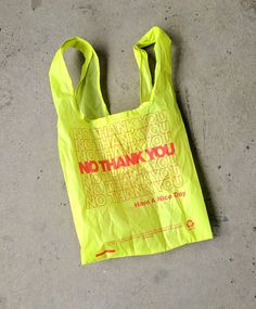 a yellow bag that says thank you on it