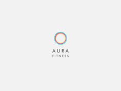 the logo for aura fitness, which is designed to look like a circle with an orange and