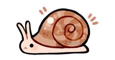 a drawing of a snail on a white background