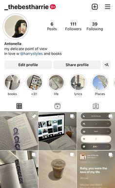 an instagram page with different pictures and text