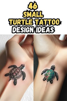 small turtle tattoo designs on both arms