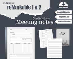 a set of three notebooks with the words remarnable and 2 attached notes