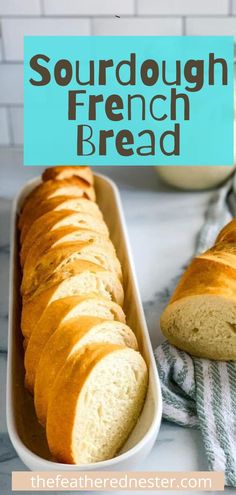 a loaf of sourdough french bread sitting in a pan on top of a counter