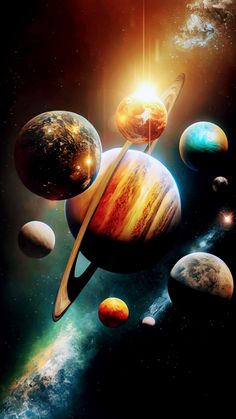 an artist's rendering of planets in the solar system