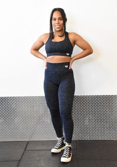 Black camouflage leggings. Seamless leggings. Workout leggings. Black leggings. | <Monarch Athletic Wear> High Intensity Workout, Seamless Sports Bra, Sport Bra, Seamless Leggings, All You Can, Long Sleeve Crop, Sports Bras, Workout Leggings, Long Sleeve Crop Top