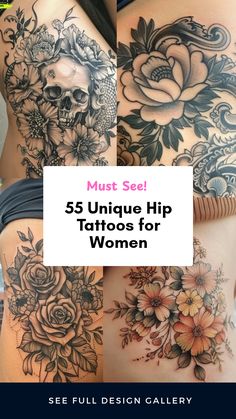 Explore 55 unique hip tattoo ideas for women, with designs including floral and edgy options like skull and snake ink. This pin is perfect for anyone seeking body art inspiration and includes 4 images showcasing w them. Top Leg Tattoo Women, Woman’s Thigh Tattoo Ideas, Thigh Tattoo Cover Up Ideas, Thigh Tattoos Ideas For Women, Wave Tattoo On Hip, Full Thigh Tattoo Women, Flower Hip Tattoo Thigh Piece, Women’s Thigh Tattoos, Tattoo Ideas Female Thigh Unique